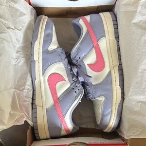 Nike Dunk Low Indigo Haze Coral Pastel Leather Sneakers
